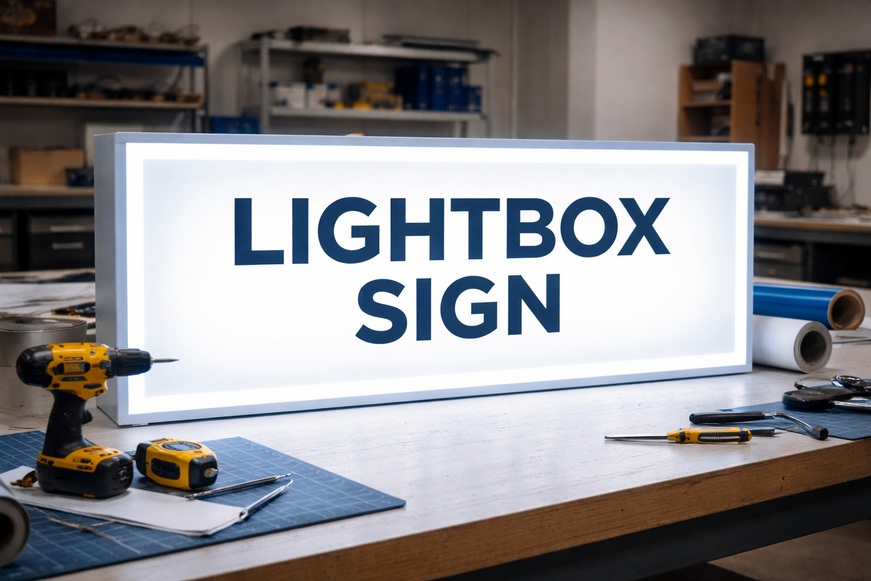 Caja de luz publicitaria iluminada