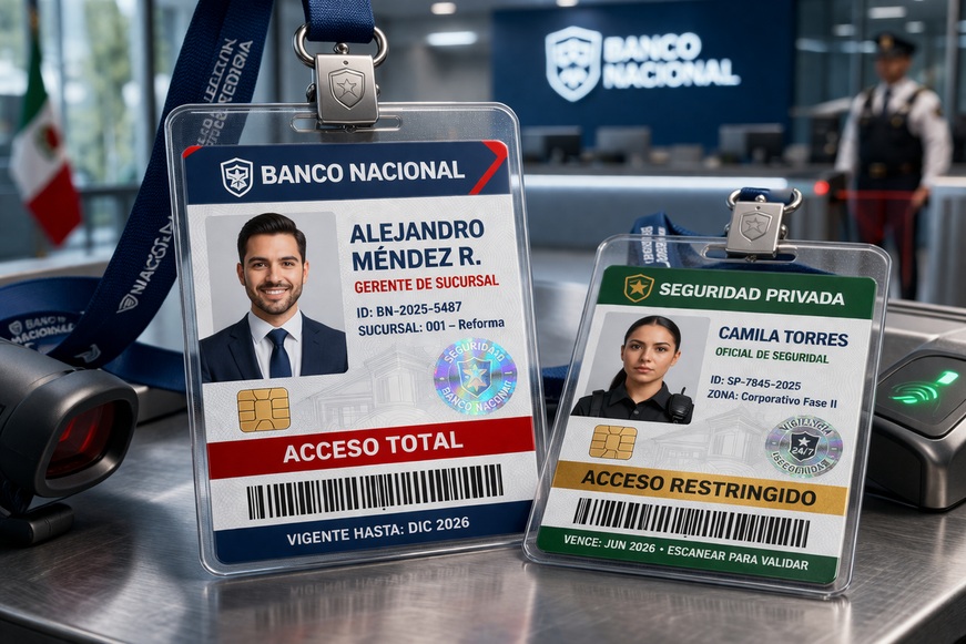 Ejemplo de Gafetes Laminados de alta durabilidad