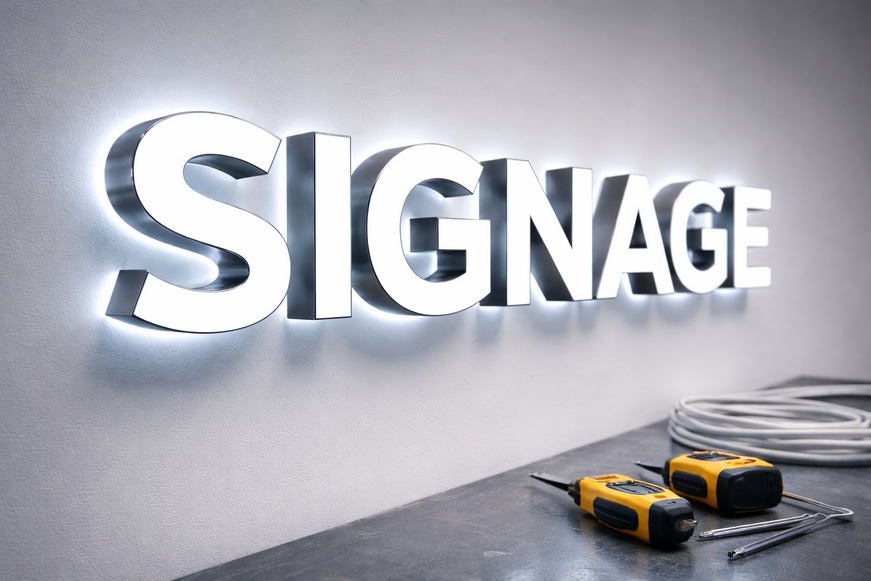 Letras 3D iluminadas para fachada
