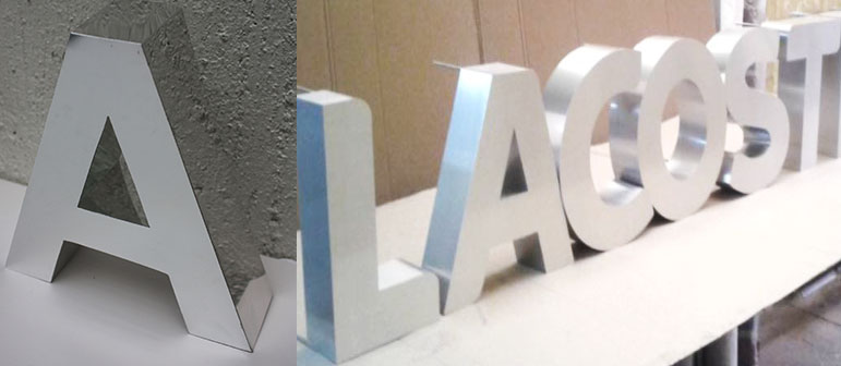 Letras 3D fabricadas en aluminio